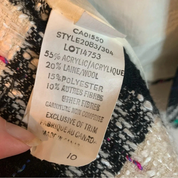 Vintage Linea Tweed Cropped Blazer Black Pink 10 - Picture 5 of 13